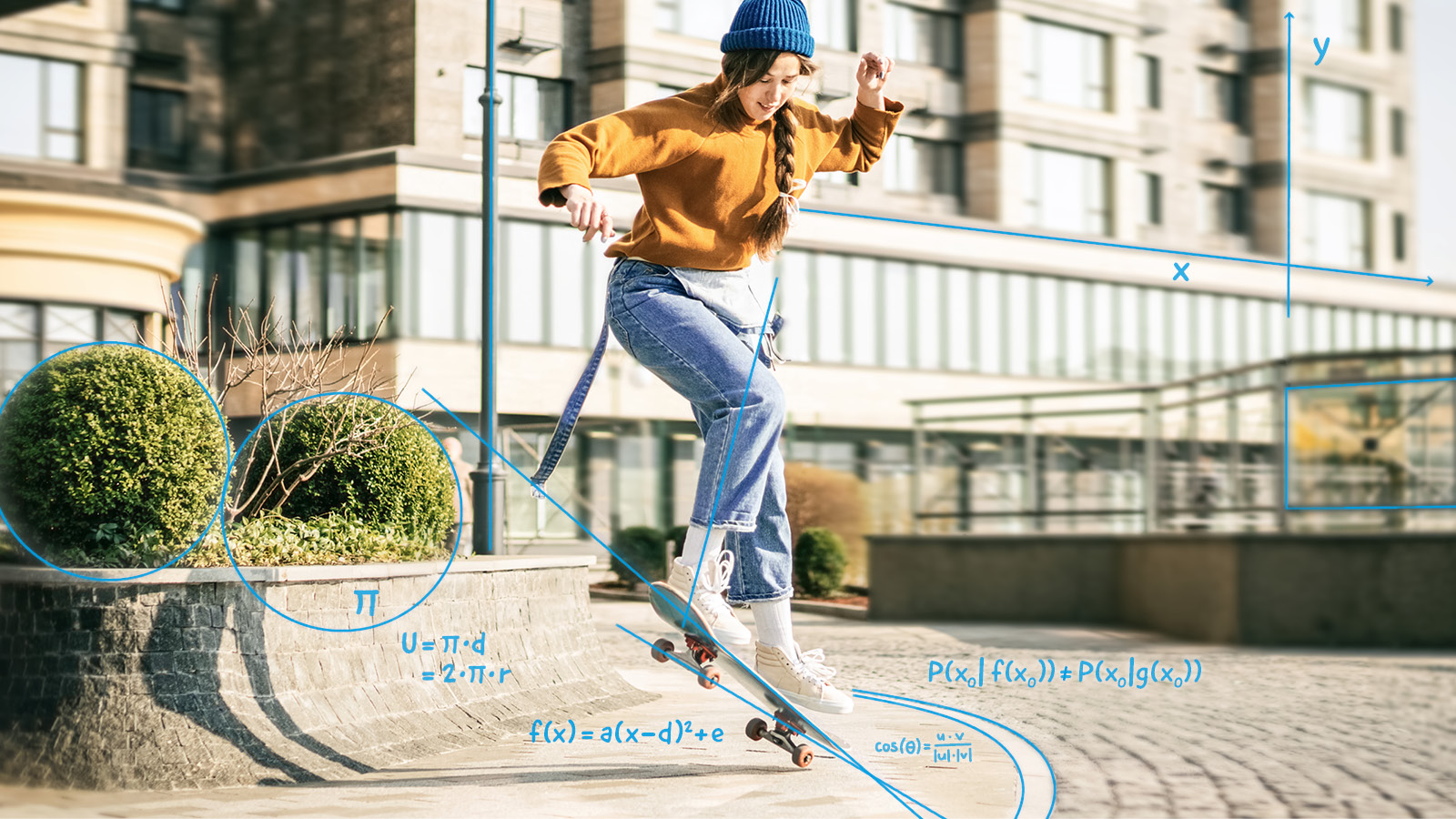 Mädchen auf Skateboard